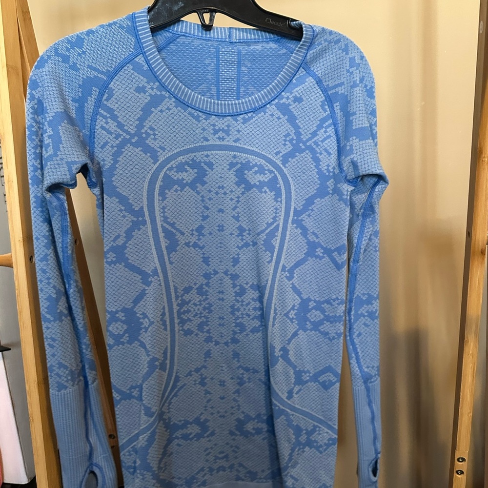 lululemon athletica Blue Long Sleeve Top swiftly